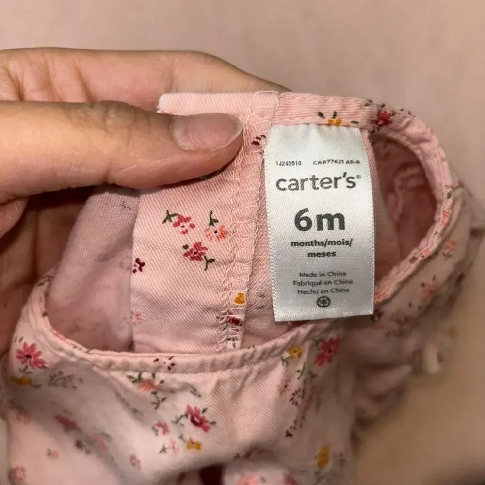 Baby Girl Carter's Pink Floral Dress and Legging Set Size 6M